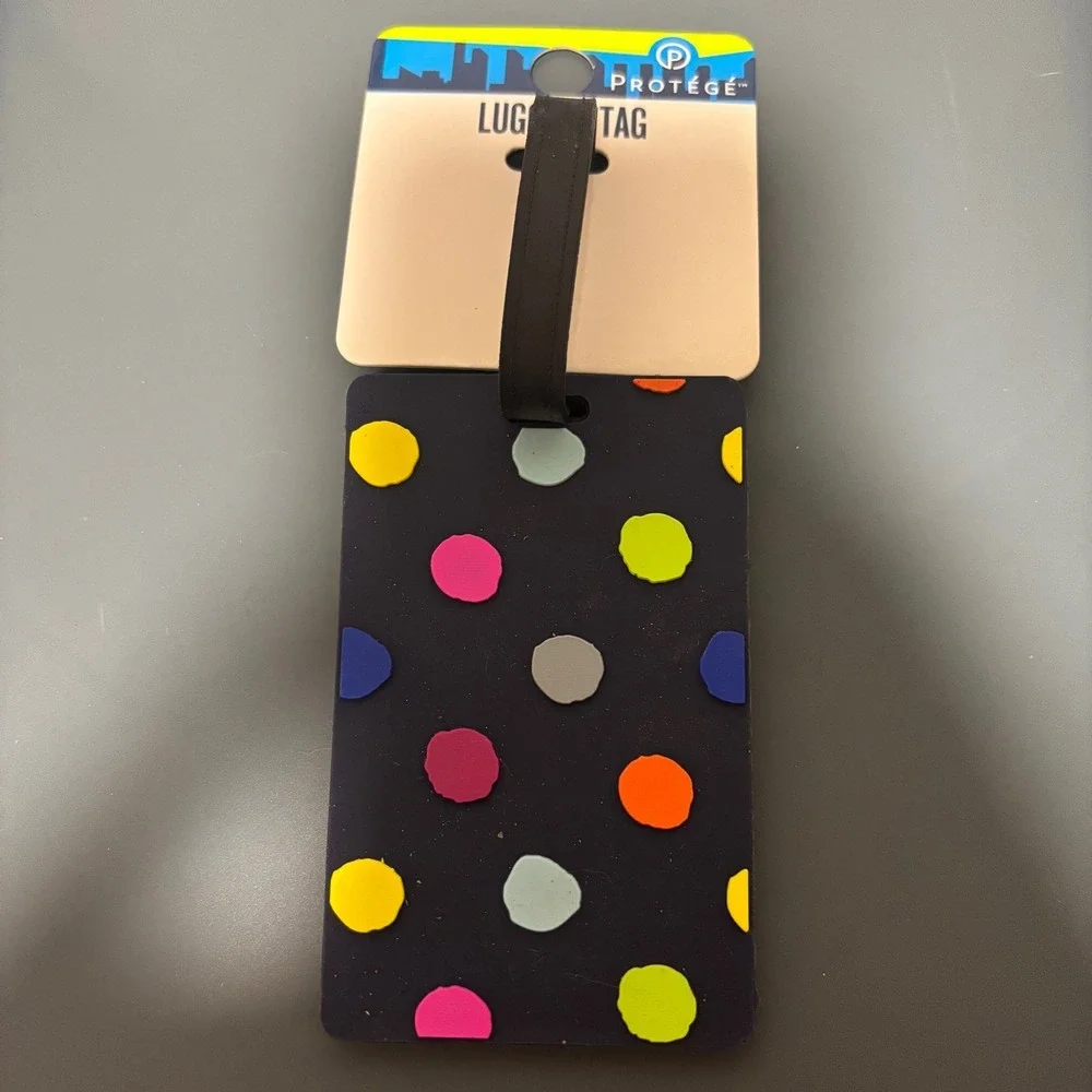 Luggage Tags Bright polka dots Brand New Never Used‎ Name Tag For Bag Airport
